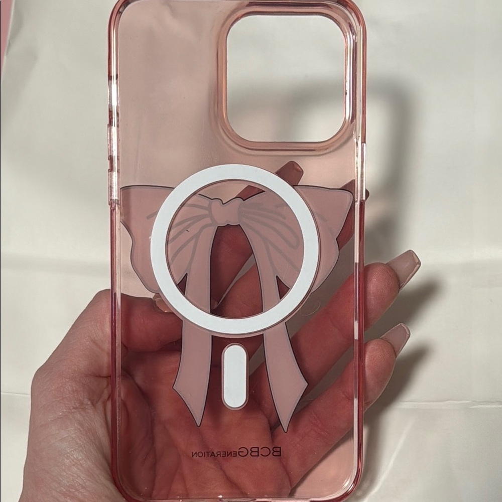 BCBGeneration Pink Phone Case with Bow Design - Picture 3 of 5